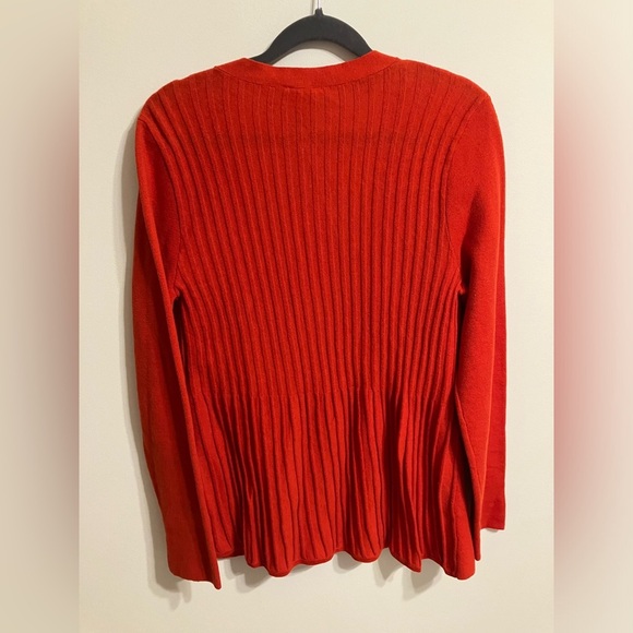 CAbi Passage v-neck Cardigan in Molten Lava Womens Size Medium NWT - Picture 10 of 13